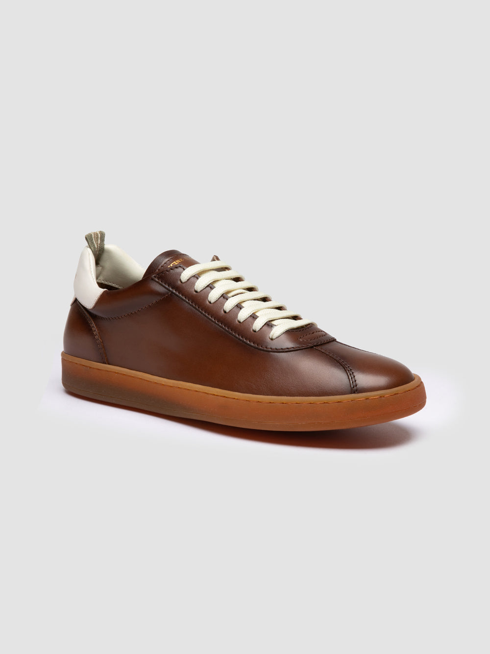 GINNASIO 003 - Brown Leather Low Top Sneakers - Image 3