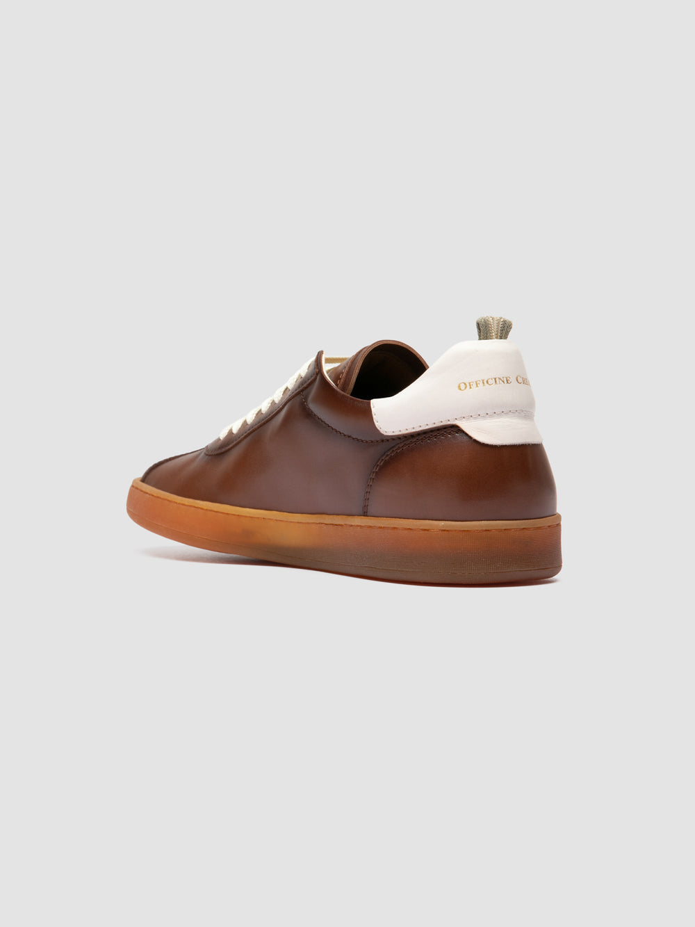 GINNASIO 003 - Brown Leather Low Top Sneakers - Image 4