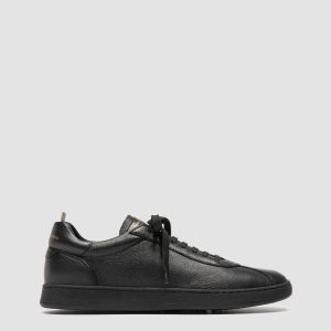 GINNASIO 003 - Black Leather Low Top Sneakers