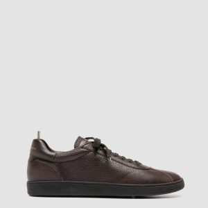 GINNASIO 003 - Brown Leather Low Top Sneakers