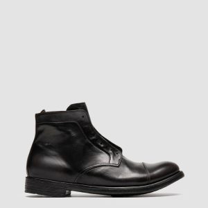 HIVE 005 - Grey Leather Zipped Boots