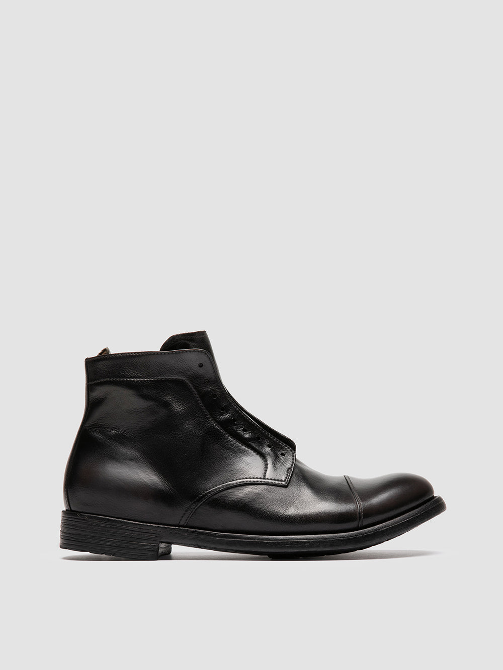 HIVE 005 - Grey Leather Zipped Boots