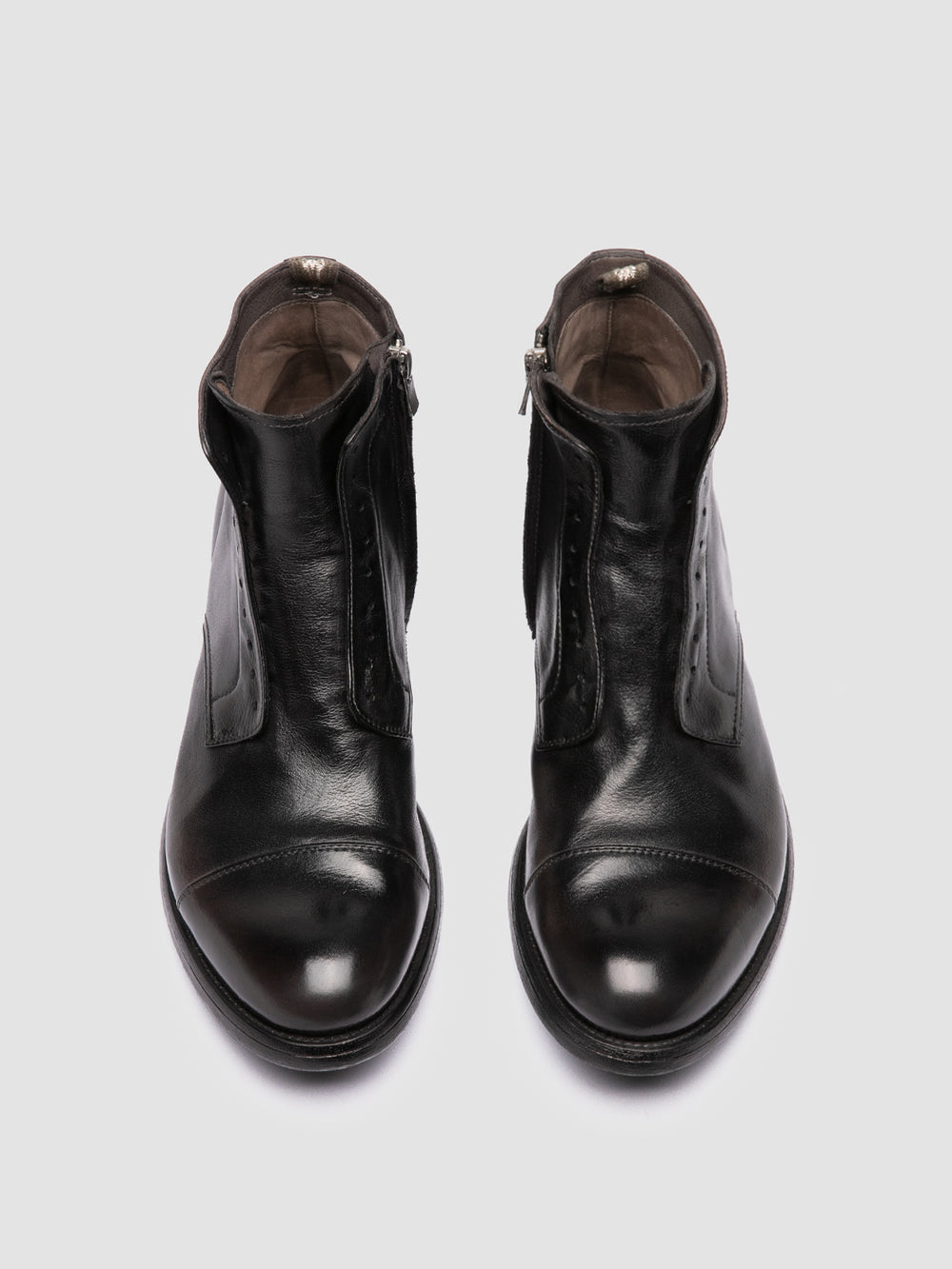 HIVE 005 - Grey Leather Zipped Boots - Image 2