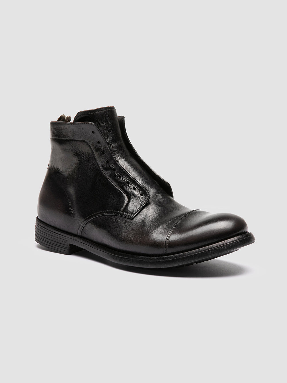 HIVE 005 - Grey Leather Zipped Boots - Image 3