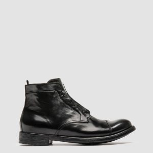 HIVE 005 - Black Leather Zipped Boots