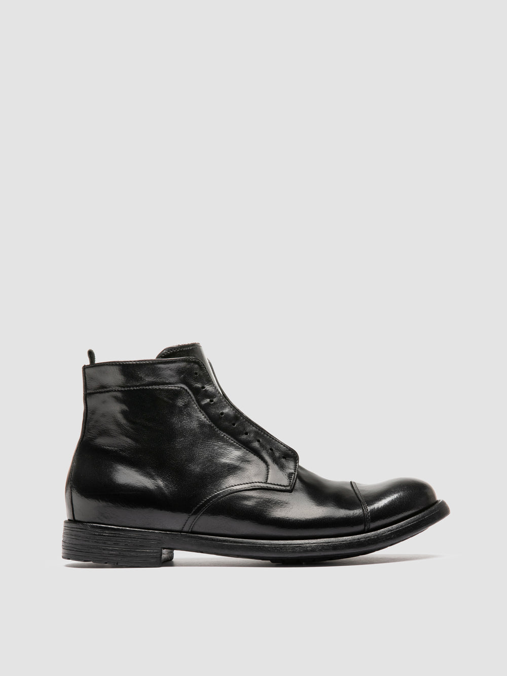 HIVE 005 - Black Leather Zipped Boots