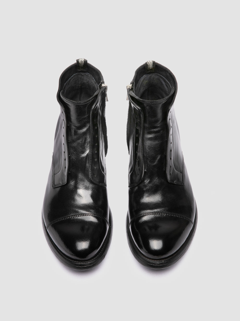 HIVE 005 - Black Leather Zipped Boots - Image 2