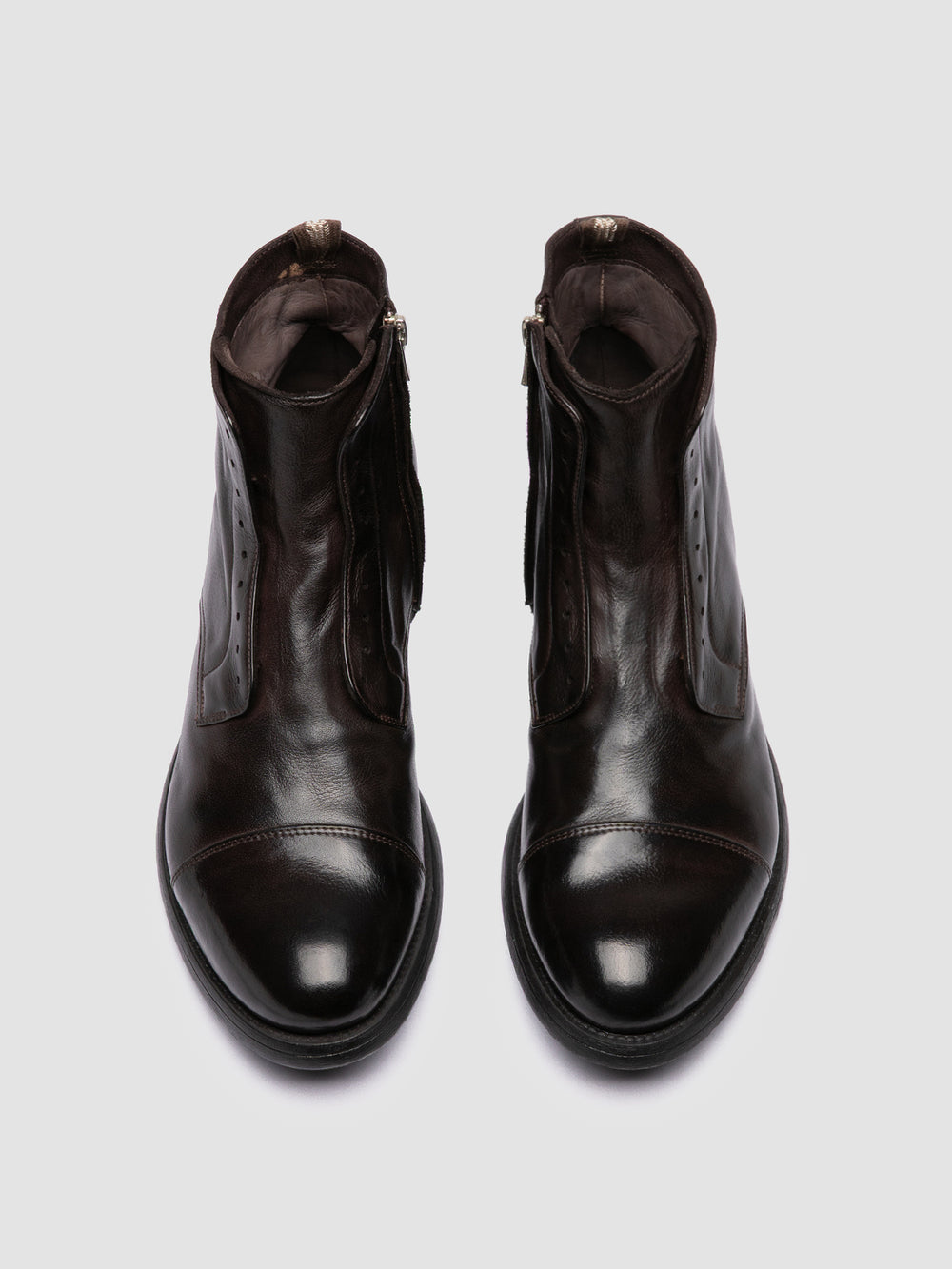 HIVE 005 - Brown Leather Zipped Boots - Image 2