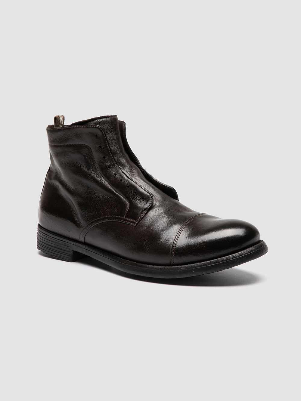 HIVE 005 - Brown Leather Zipped Boots - Image 3