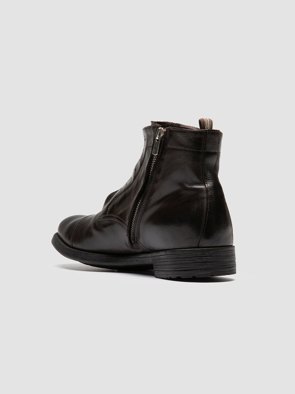 HIVE 005 - Brown Leather Zipped Boots - Image 4