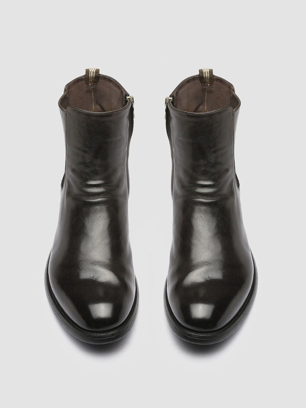 HIVE 036 - Grey Leather Ankle Boots - Image 2