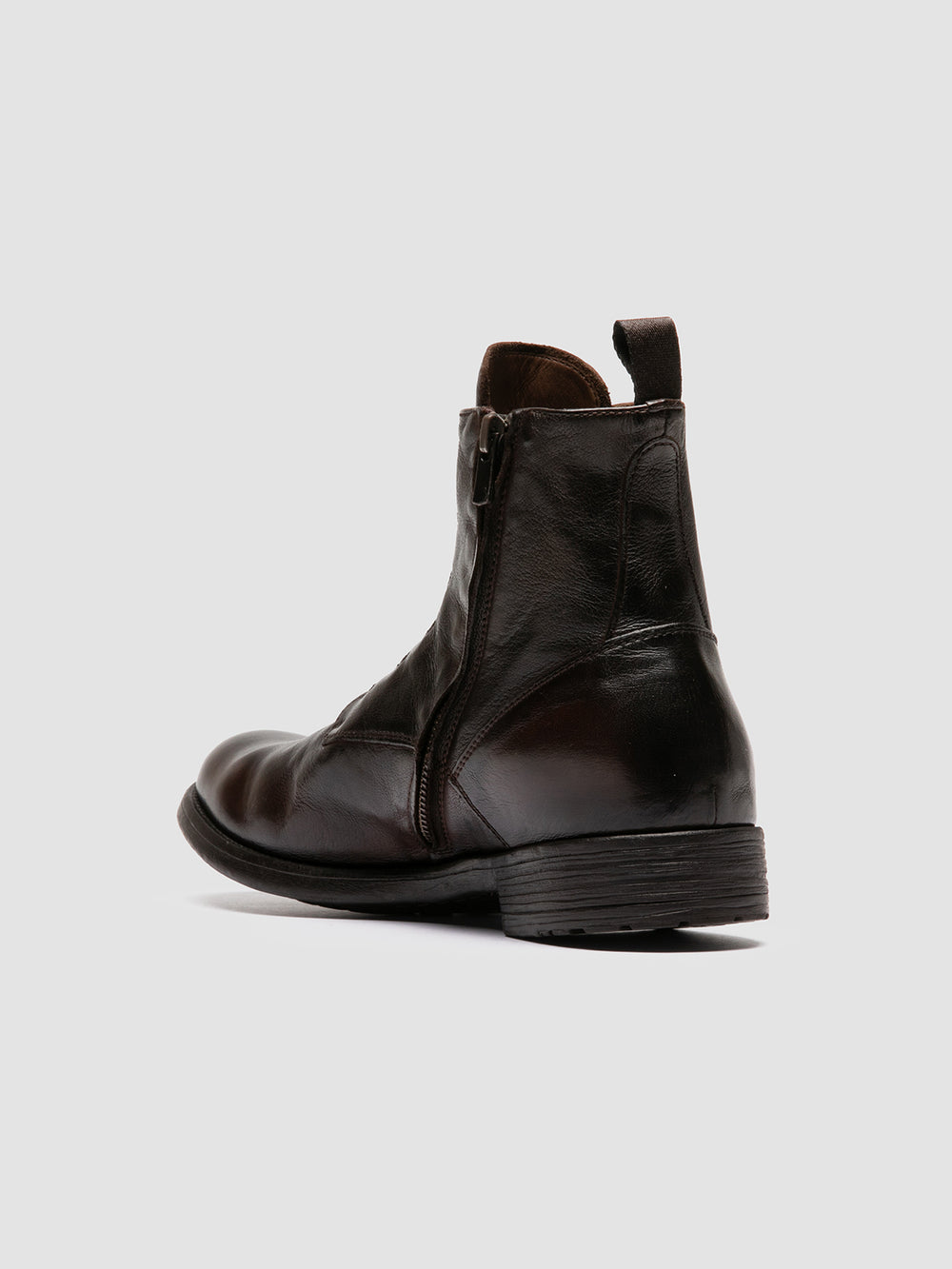 HIVE 051 - Brown Leather Zipped Boots - Image 4