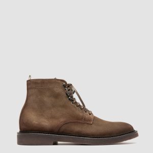 HOPKINS FLEXI 203 - Taupe Suede Lace-up Boots