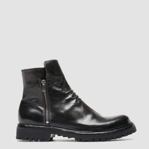 IKONIC 004 - Grey Leather Zip Boots