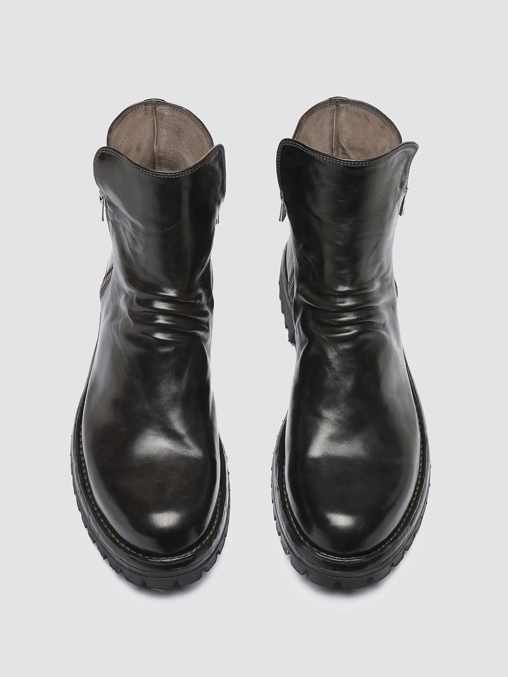 IKONIC 004 - Grey Leather Zip Boots - Image 2
