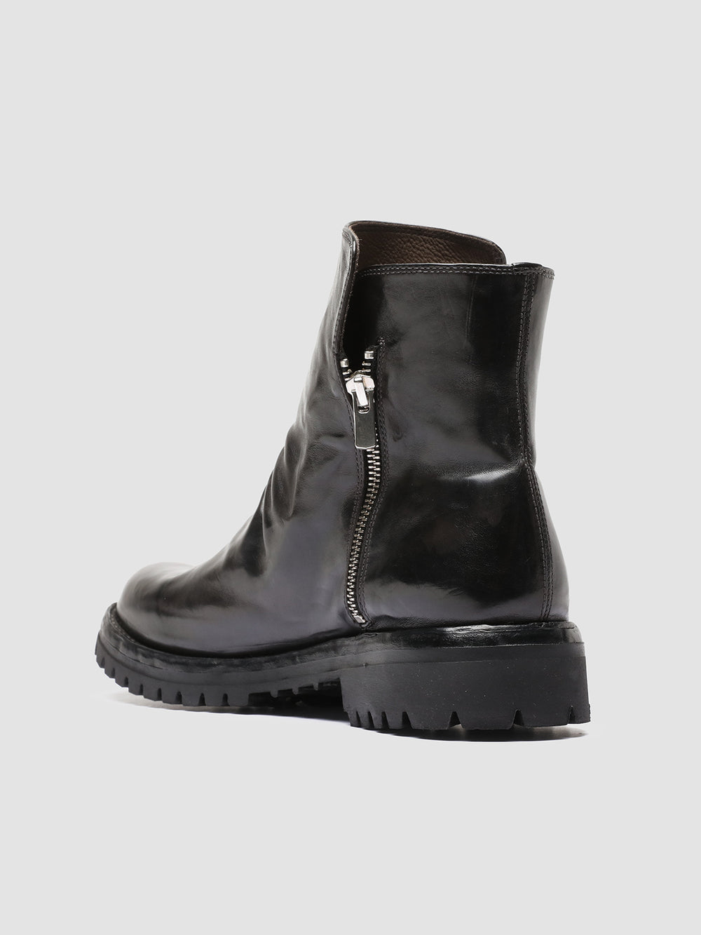 IKONIC 004 - Grey Leather Zip Boots - Image 4