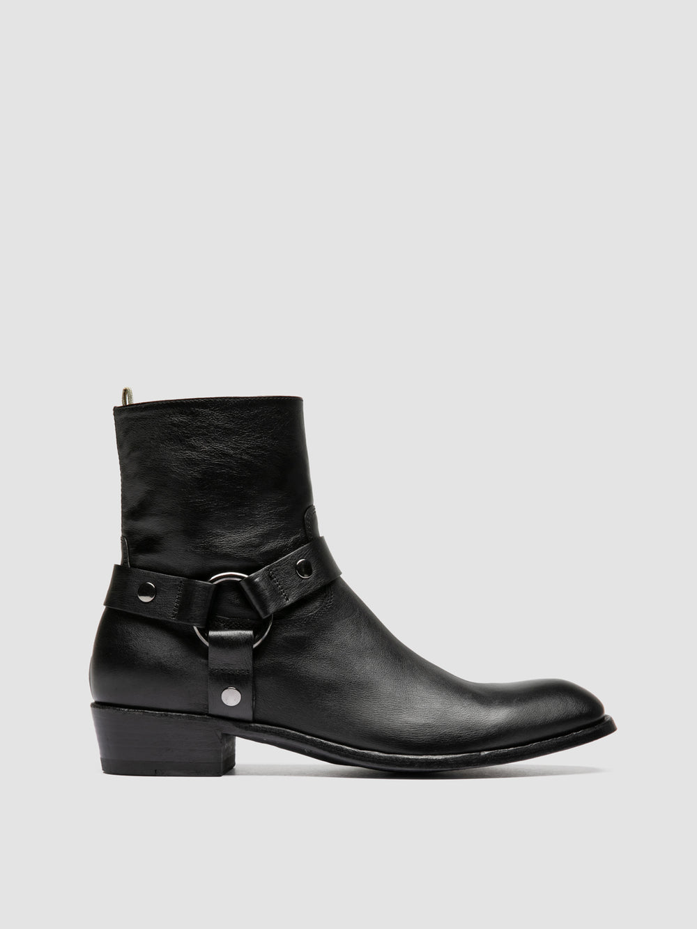 MONEGAL 004 - Black Leather Zipped Boots