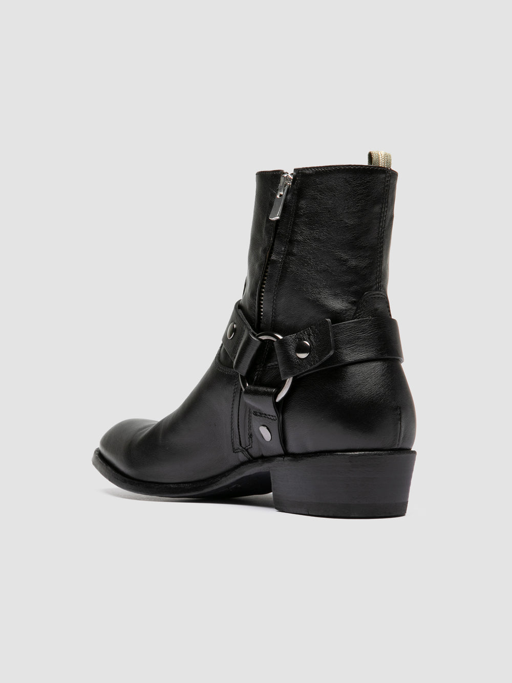 MONEGAL 004 - Black Leather Zipped Boots - Image 4