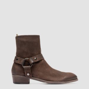 MONEGAL 004 - Brown Suede Zipped Boots