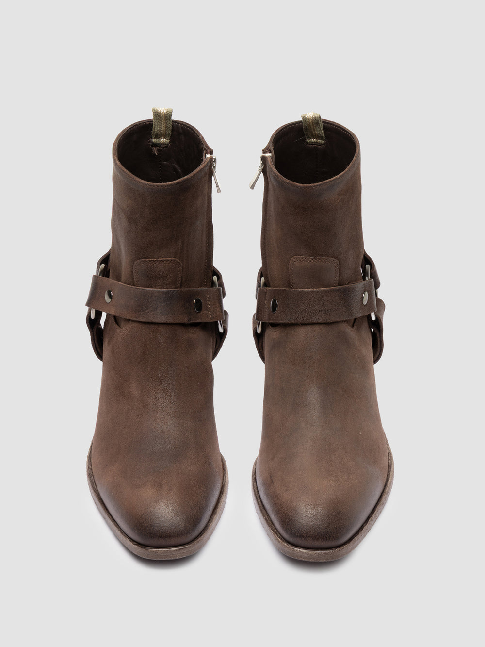MONEGAL 004 - Brown Suede Zipped Boots - Image 2