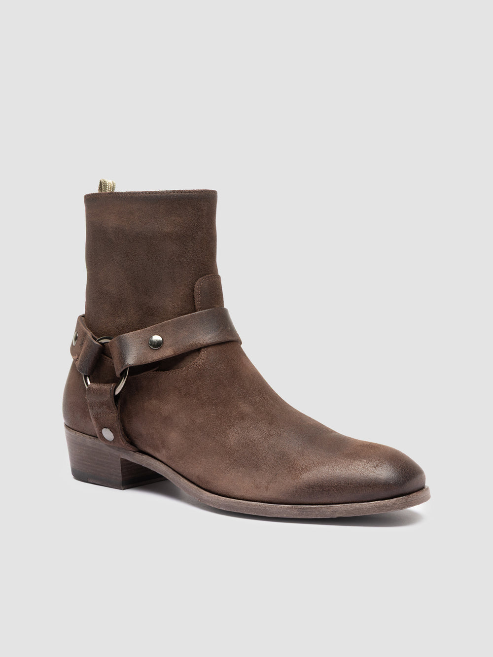 MONEGAL 004 - Brown Suede Zipped Boots - Image 3