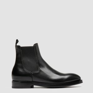 ORTEGA 003 - Black Leather Chelsea Boots