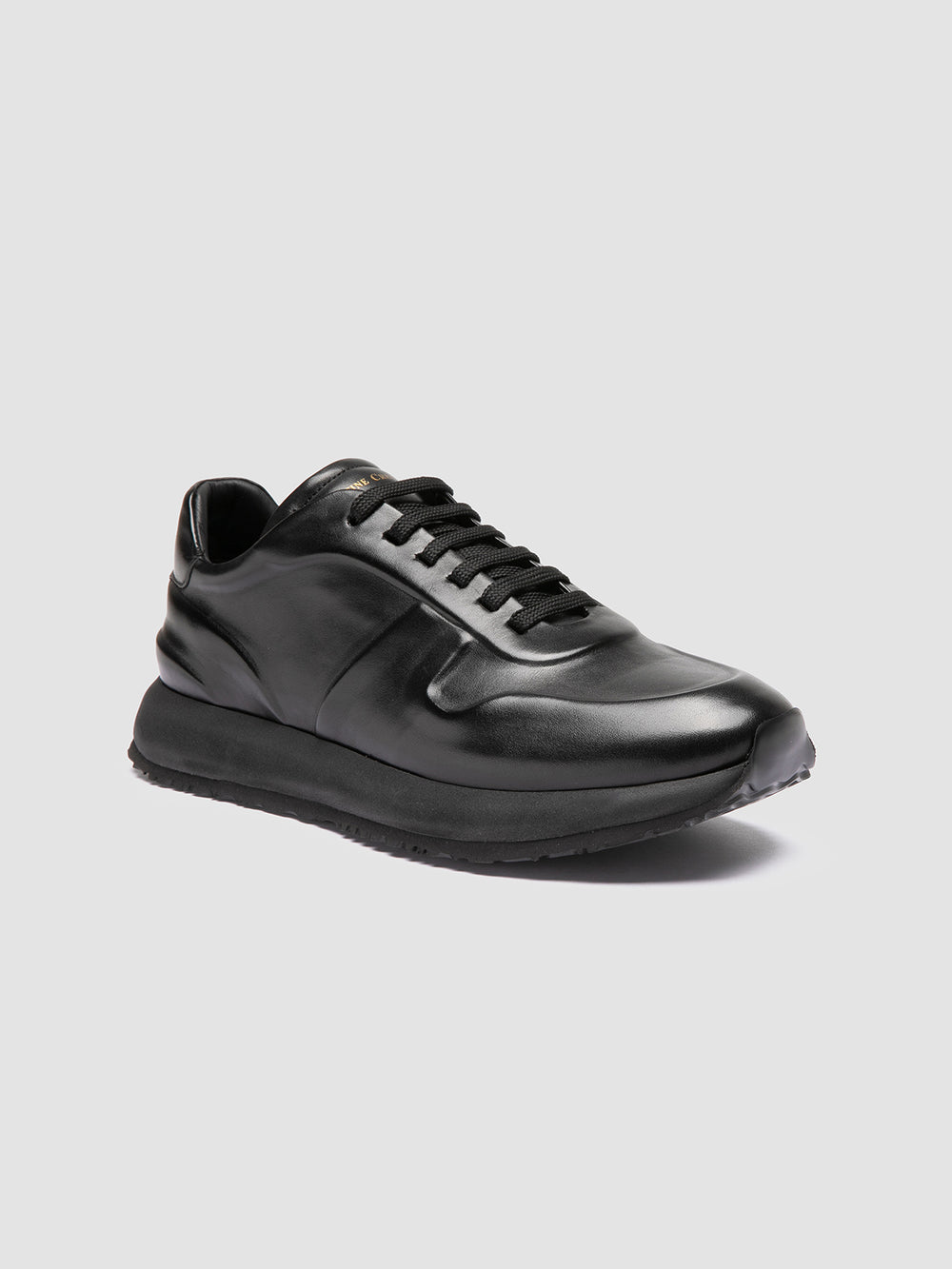 PERSPECTIVE 001 - Black Leather Sneakers - Image 3
