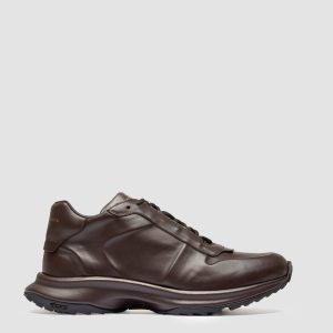 PHASE 001 - Brown Leather Low Top Sneakers