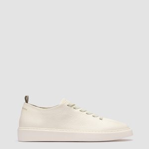 PLUMA 001 - White Leather Low Top Sneakers
