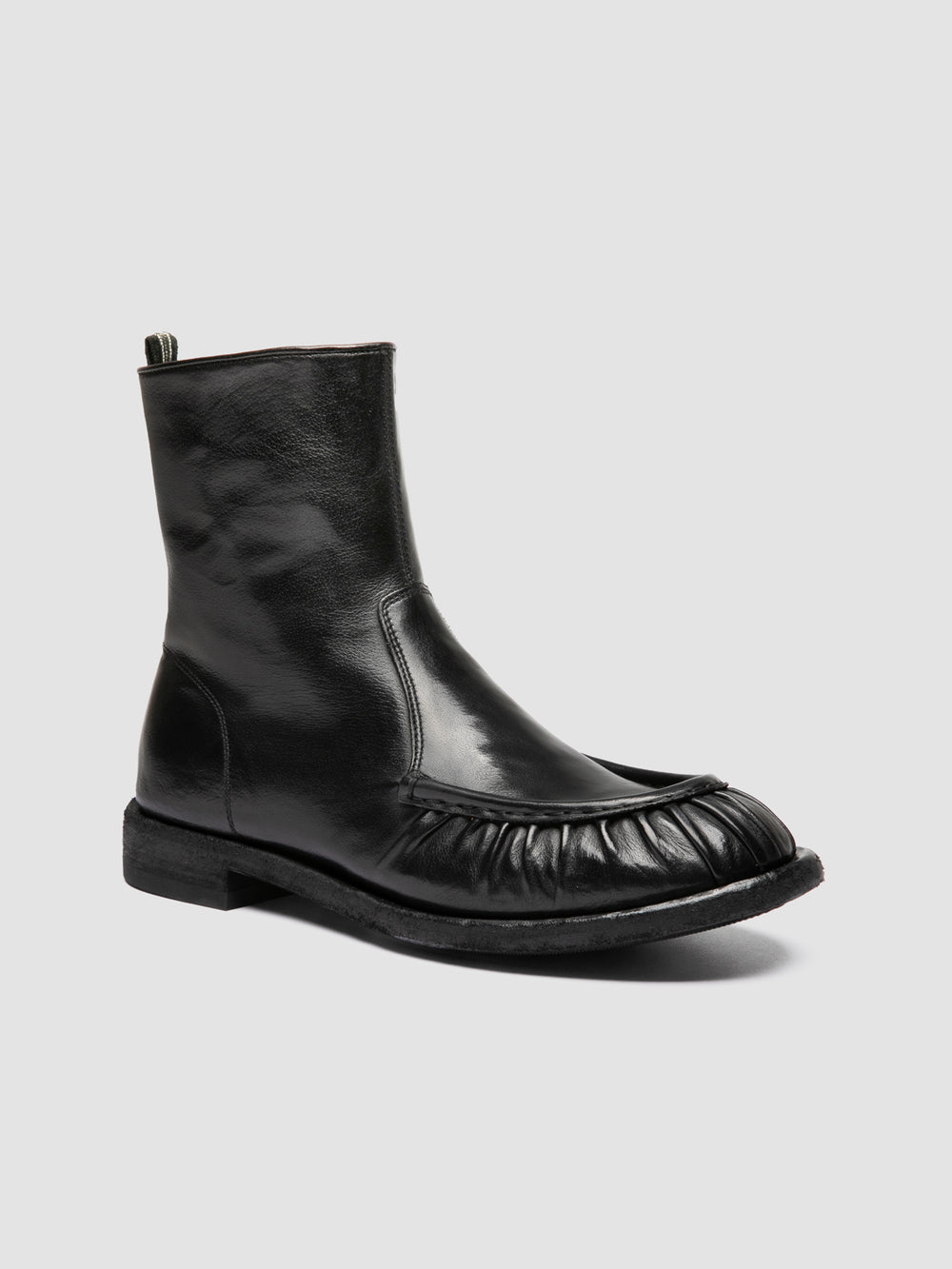 RUGGED 020_W - Black Leather Zipped Boots - Image 3