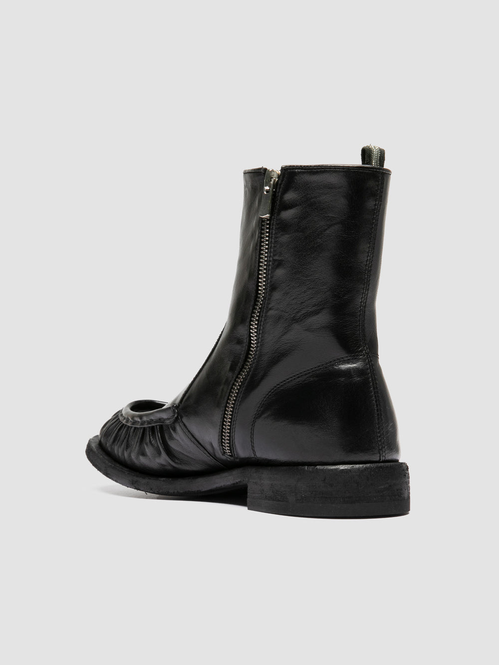RUGGED 020_W - Black Leather Zipped Boots - Image 4