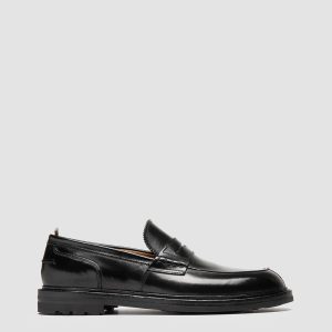 SAX FLEXI 001 - Black Leather Penny Loafers