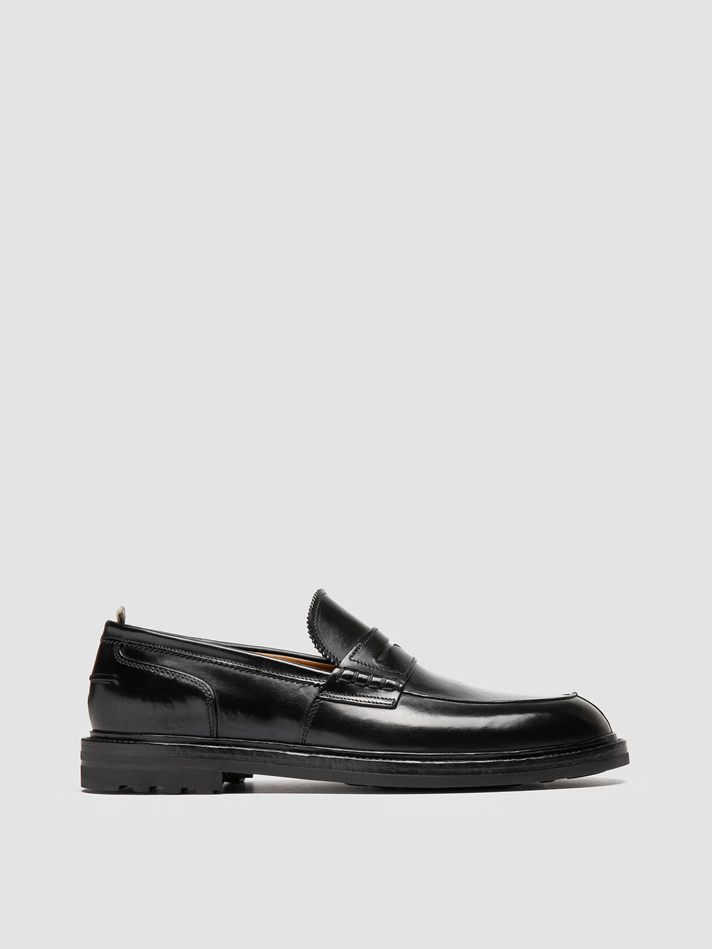 SAX FLEXI 001 - Black Leather Penny Loafers