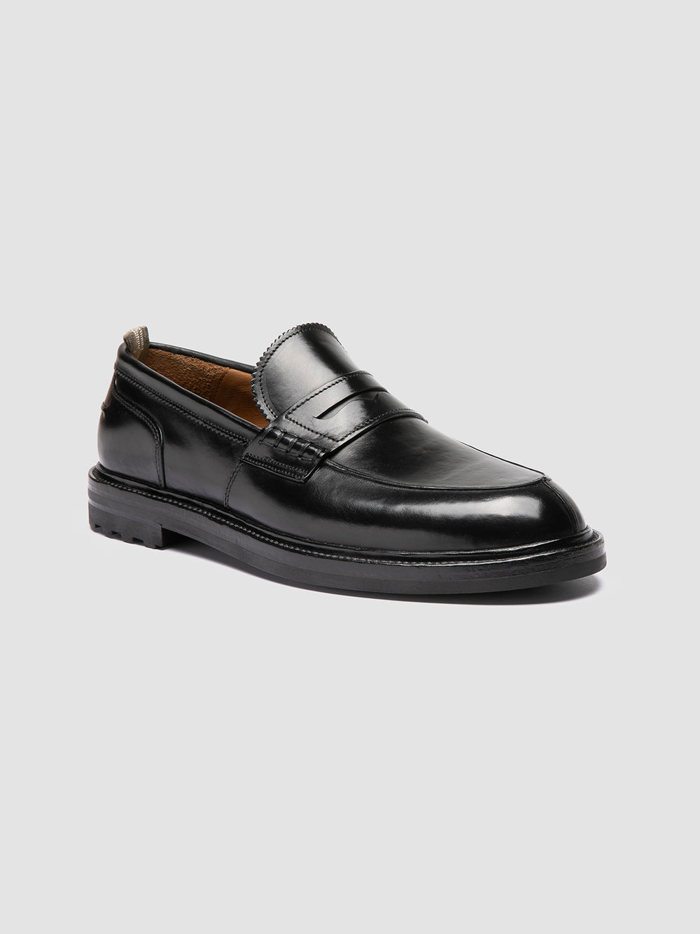 SAX FLEXI 001 - Black Leather Penny Loafers - Image 3