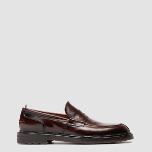 SAX FLEXI 001 - Burgundy Leather Penny Loafers