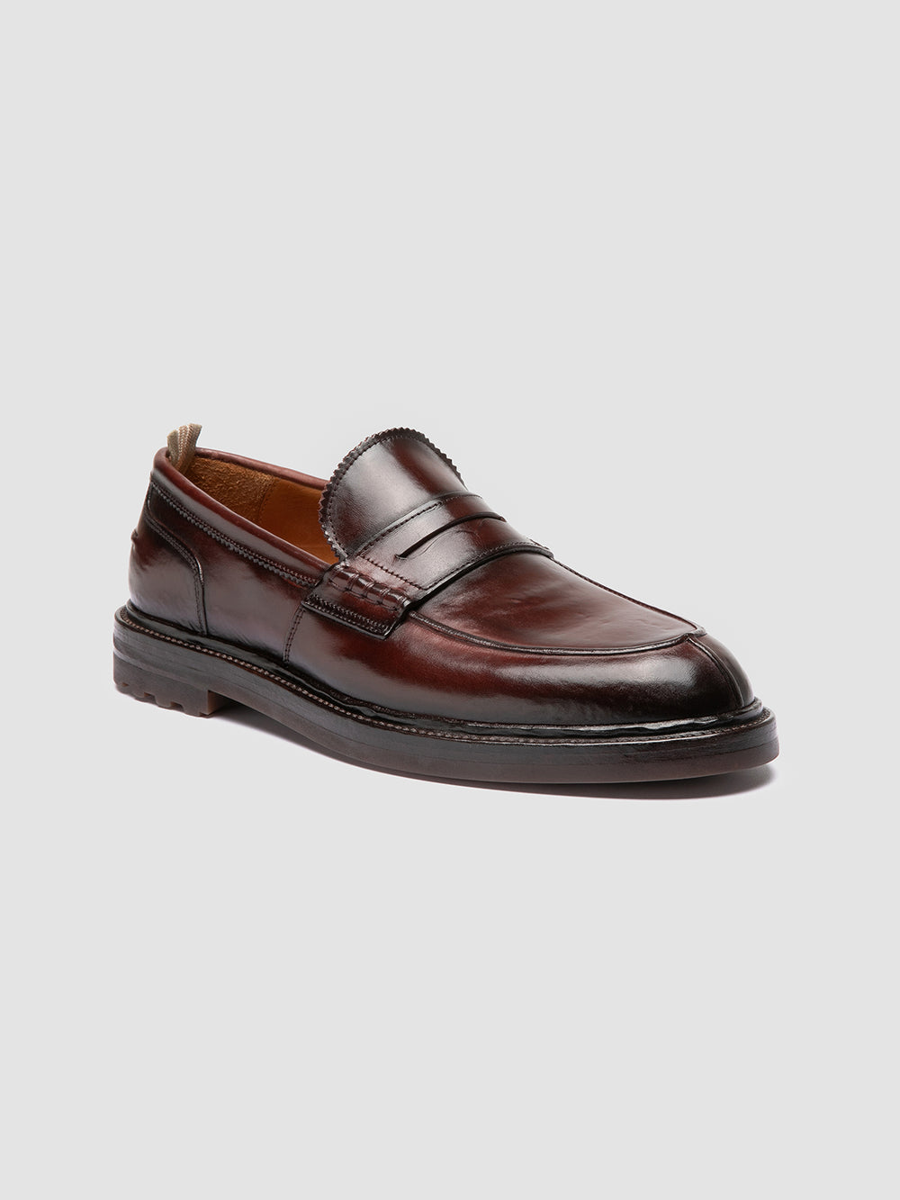SAX FLEXI 001 - Burgundy Leather Penny Loafers - Image 3