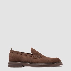 SAX FLEXI 001 - Brown Suede Penny Loafers