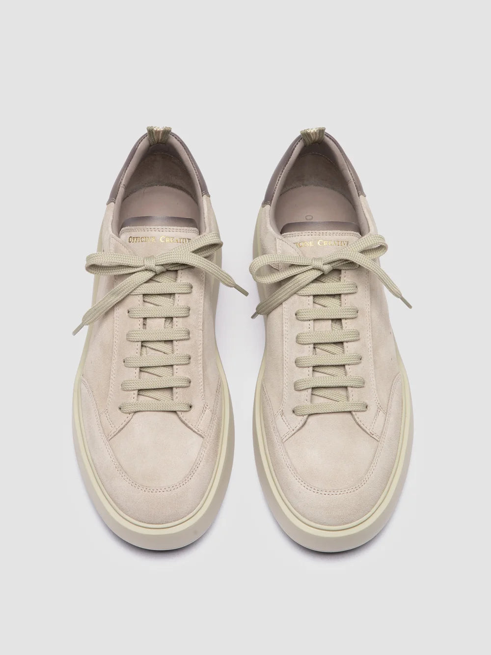 SEQUEL 001 - Ivory Suede and Leather Sneakers - Image 2