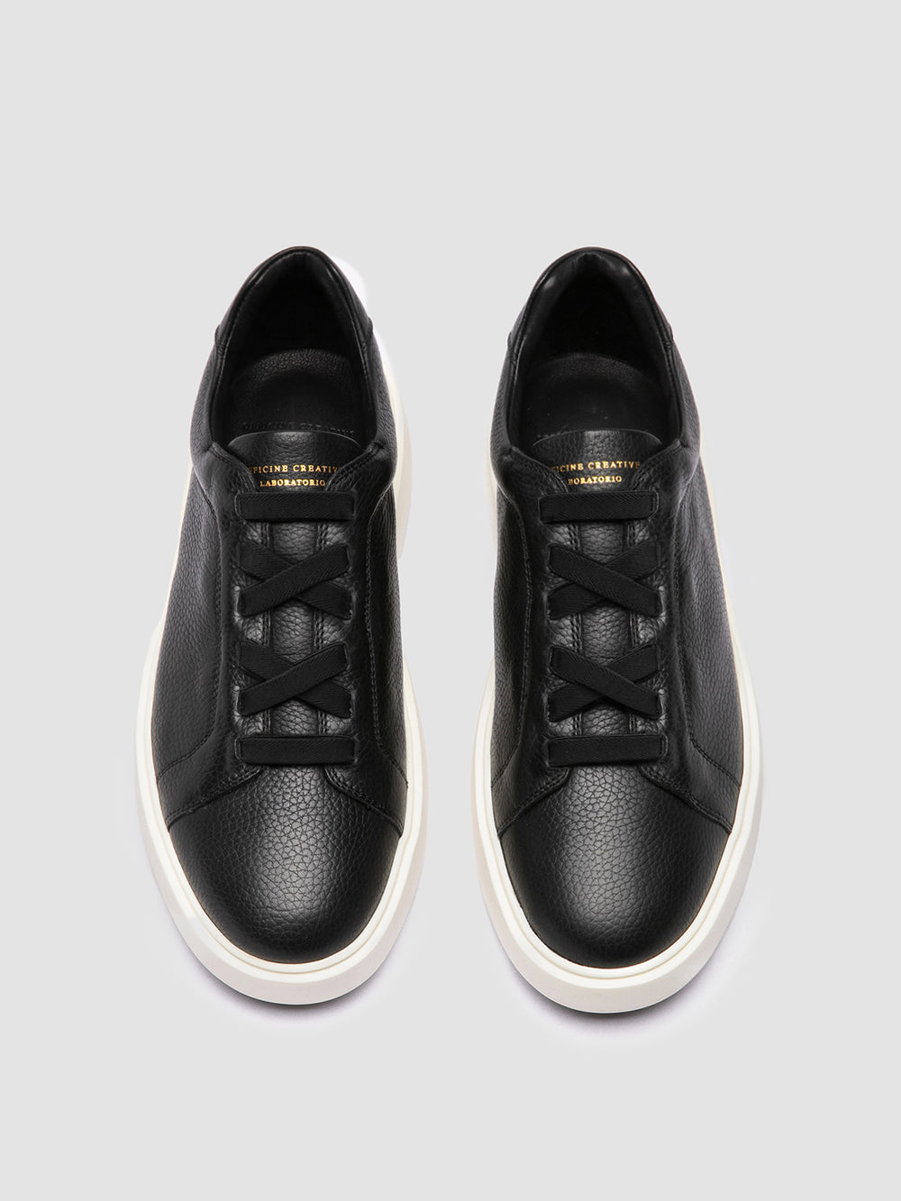 SLOUCH 001 - Black Leather Low Top Sneakers - Image 2