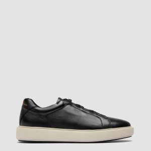 SLOUCH 001 - Black Leather Low Top Sneakers