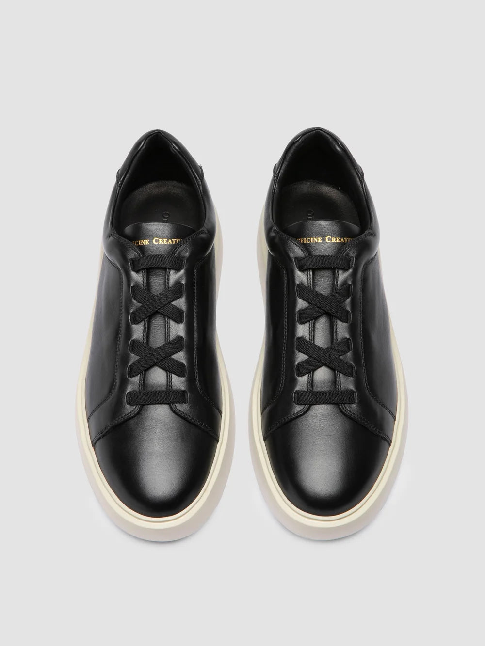 SLOUCH 001 - Black Leather Low Top Sneakers - Image 2
