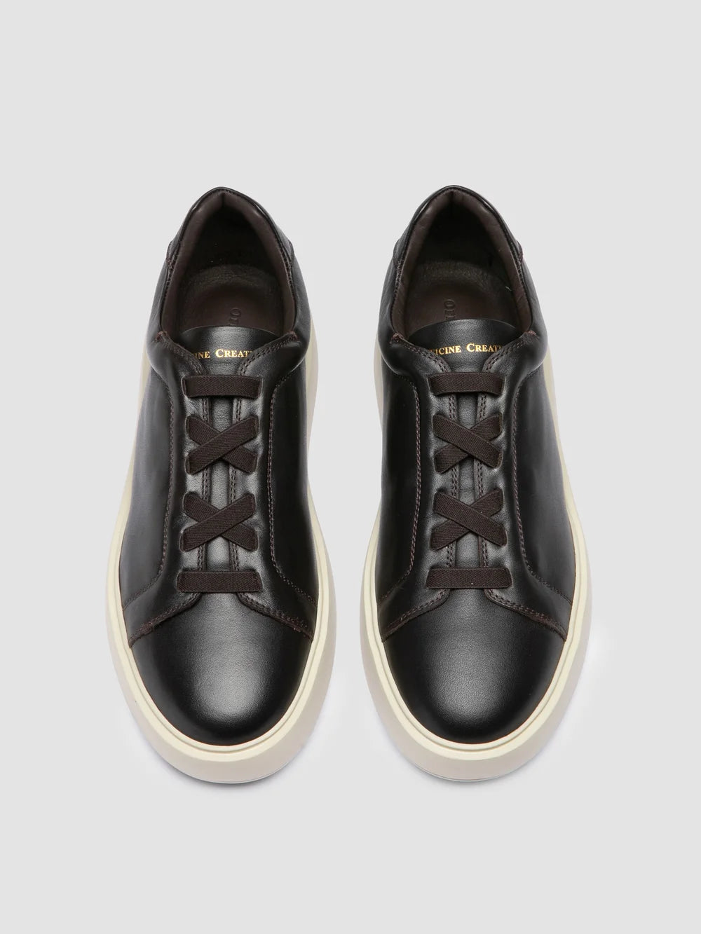 SLOUCH 001 - Brown Leather Low Top Sneakers - Image 2