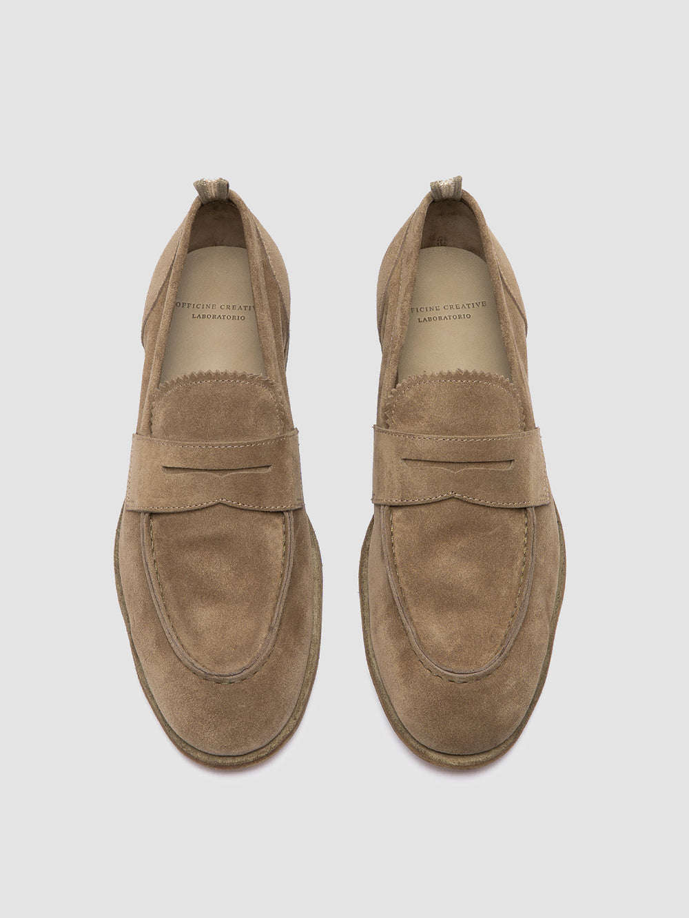 SOLITUDE 001 - Taupe Suede Penny Loafers - Image 2
