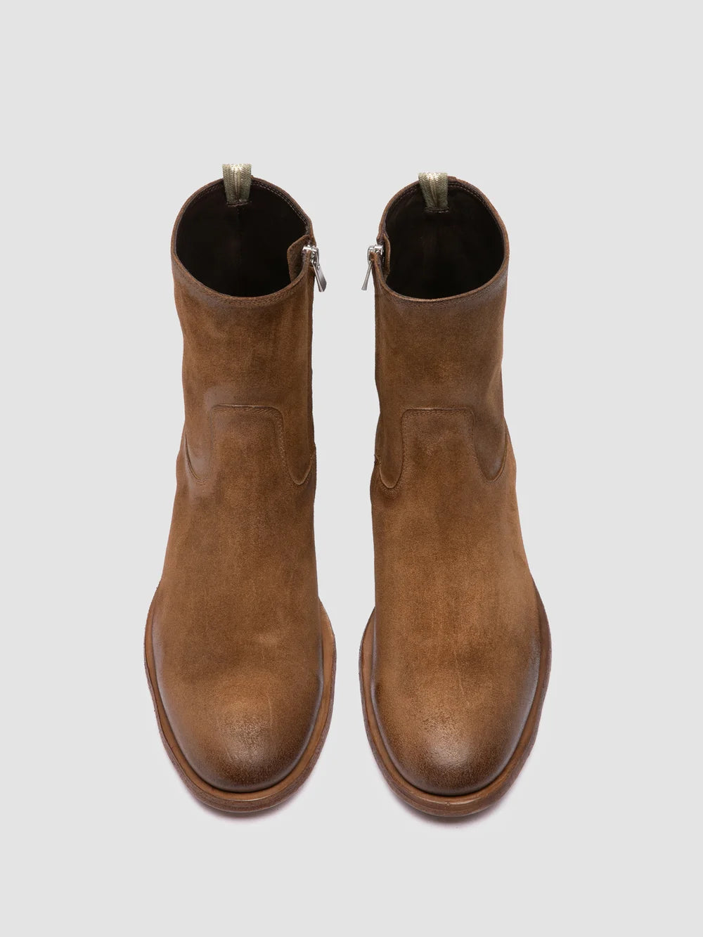 SOUND 015_W - Brown Suede Zip Boots - Image 2