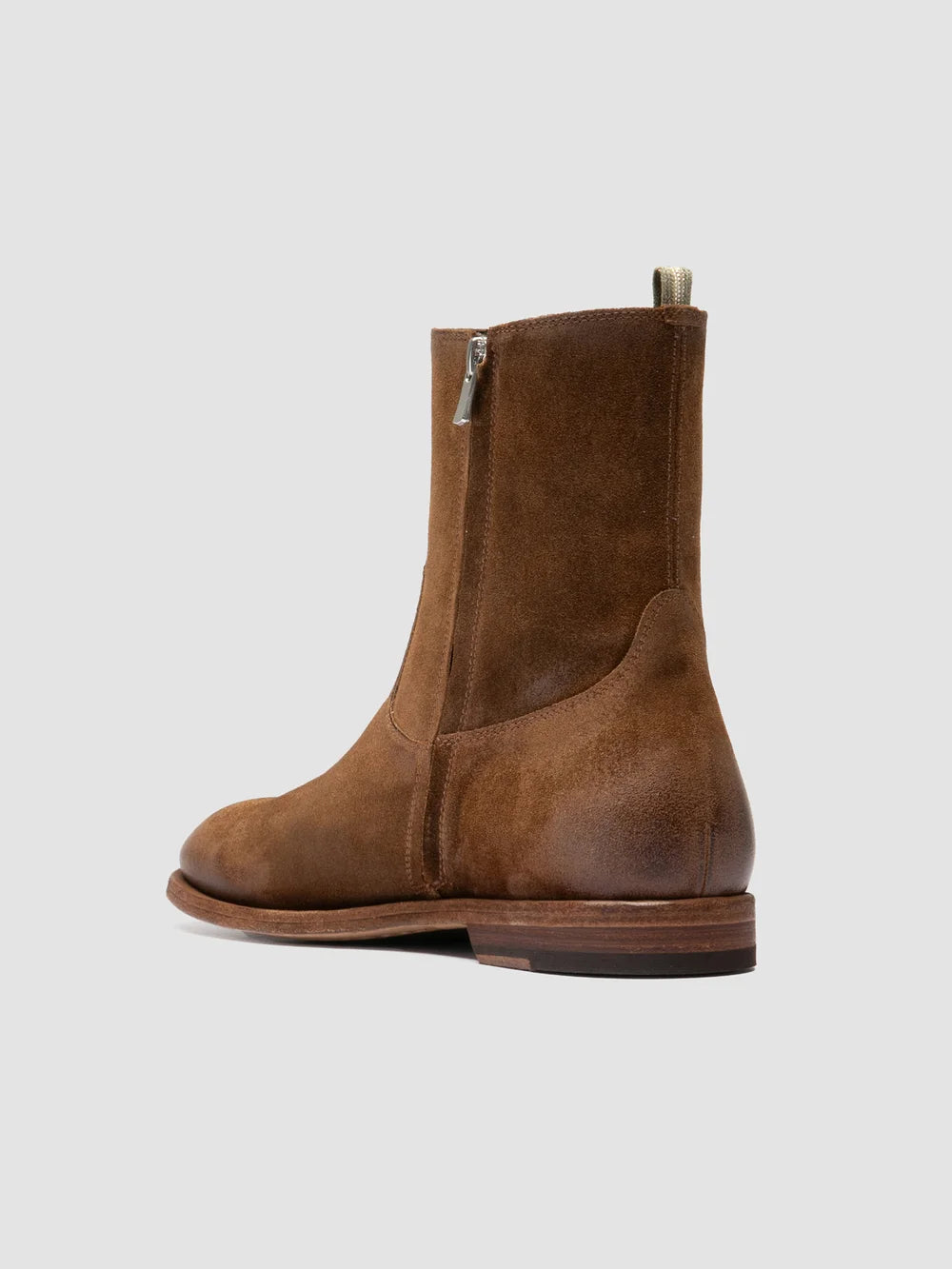 SOUND 015_W - Brown Suede Zip Boots - Image 4