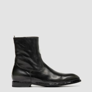 SOUND 015_W - Black Leather Zipped Boots