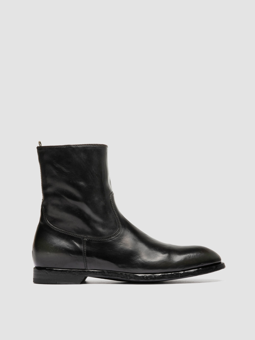 SOUND 015_W - Black Leather Zipped Boots