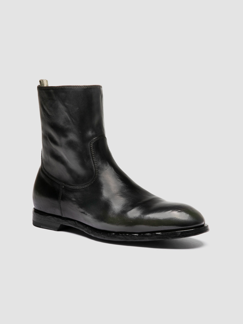 SOUND 015_W - Black Leather Zipped Boots - Image 3