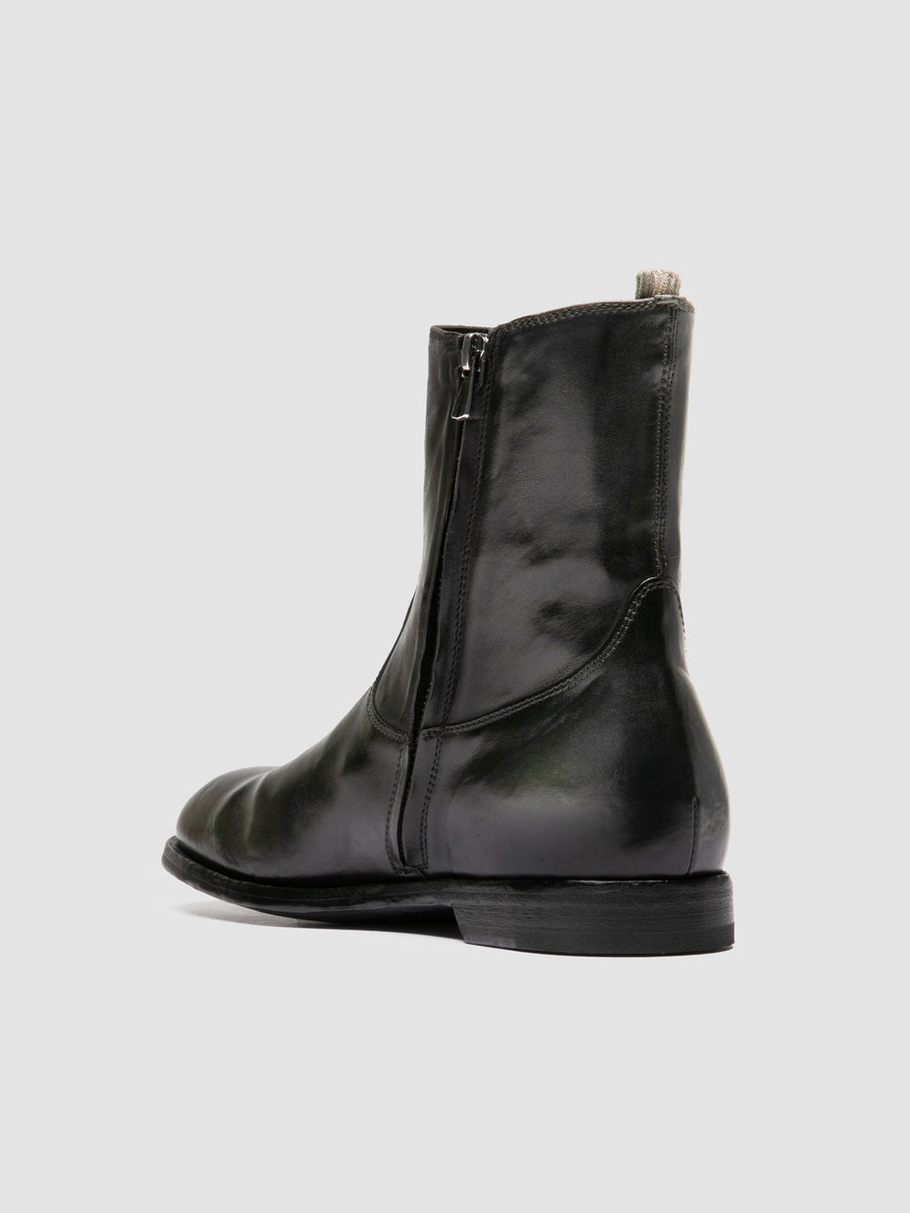 SOUND 015_W - Black Leather Zipped Boots - Image 4