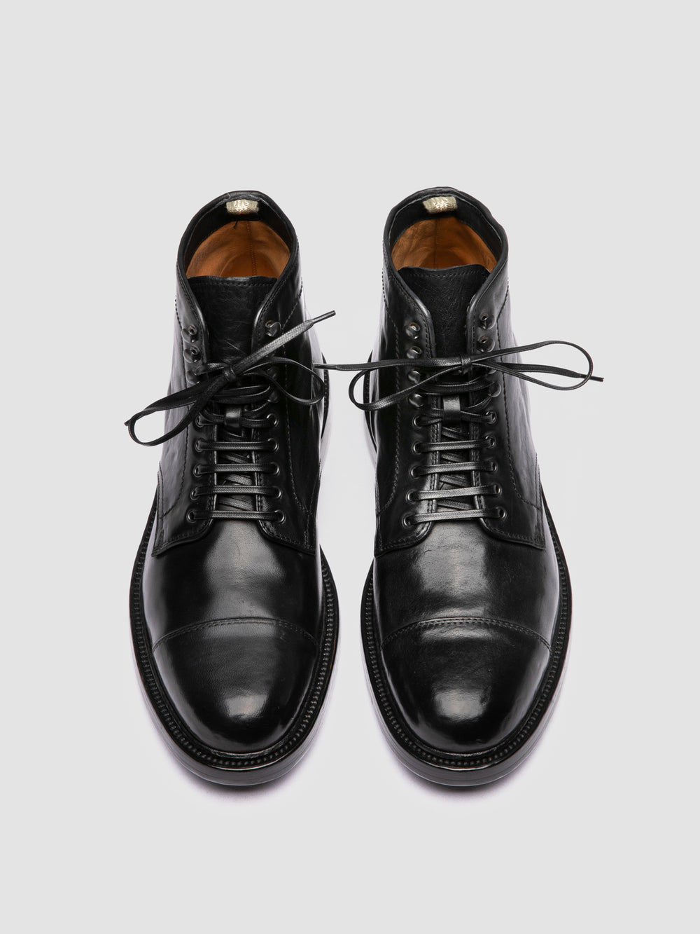 STANFORD 011 - Black Leather Lace Up Boots - Image 2